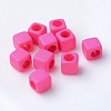 Solid Color Acrylic European Beads SACR-T001-02A-1