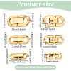 6Pcs 3 Styles 304 Stainless Steel Fold Over Clasps STAS-PH0006-08-2
