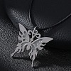 Glow in the Dark Luminous Stainless Steel Butterfly Pendant Necklaces PW-WG86035-01-3