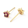 Cubic Zirconia Flower Stud Earrings EJEW-C035-15G-04-2