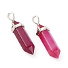 2Pcs Natural Agate Dyed Double Terminated Pointed Pendants G-YW0002-05E-3