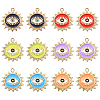 30Pcs 6 Colors Alloy Enamel Pendants ENAM-CJ0004-61-1