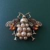 Bee Plastic Pearl with Rhinestone Brooch Pin PW-WGFFCC2-01-1