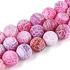 Dyed Natural Weathered Agate Beads Strands G-T144-28-4