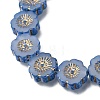 Picasso Baking Paint & Golden Metal Enlaced Glass Beads Strands GL-CBA98F0-04B-2