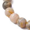 Round Natural Crazy Agate Beaded Stretch Bracelets for Women BJEW-JB11045-01-3