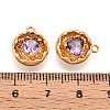Brass Micro Pave Cubic Zirconia Charms KK-N262-114C-G-3
