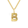 Personalized Stainless Steel Textured Alphabet Initial Pendant Necklaces for Women Men RF0956-2-1