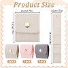 4Pcs 3 Colors 4-Pocket PU Leather Jewelry Rolls with Golden Tone Metal Snap Buttons ABAG-DR0001-18-2