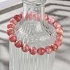 Natural Argentina Rhodochrosite Beaded Stretch Bracelets BJEW-L700-01C-3