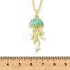 Summer Beach Alloy Enamel Sea Animal Pendant Brass Cable Chain Necklaces NJEW-JN06635-01-4
