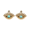 Ion Plating(IP) 304 Stainless Steel Pave Synthetic Turquoise Eye Charms STAS-U014-06B-01-1