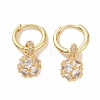 Cubic Zirconia Round Ball Dangle Hoop Earrings EJEW-P225-02G-01-1