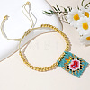 Handmade Glass Seed Bead Charm Bracelets PX3298-3-1
