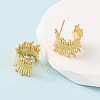 C-Shaped Brass Stud Earrings EJEW-D346-02G-3
