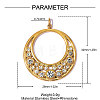 304 Stainless Steel with Rhinestone Pendants RB-OY001-42G-01-2