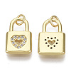 Valentine's Day Brass Micro Pave Cubic Zirconia Charms ZIRC-S067-016-NF-1