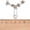 Unisex Vintage 304 Stainless Steel Safety Pin Pendant Necklaces NJEW-C115-09AS-5
