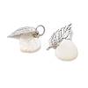 Natural Shell & Stainless Steel Pendants PALLOY-JF05888-2