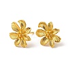 Rack Plating Brass Flower Stud Earrings for Women EJEW-F288-17-2