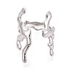 304 Stainless Steel Cuff Open Rings for Women RJEW-N052-21P-2