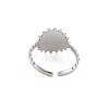 Non-Tarnish 304 Stainless Steel Flat Round with Initial Letter Open Cuff Ring for Men Women RJEW-S405-246P-O-2