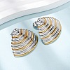 Two Tone Shell Shape 304 Stainless Steel Stud Earrings EJEW-H176-01GP-2