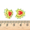 Baking Paint Glass Bumpy Beads Heart LAMP-V001-09A-4