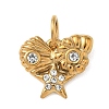 304 Stainless Steel & Crystal Rhinestone Pendants STAS-G391-02G-01-1