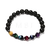 Dyed & Heated Natural Tiger Eye Beads  Stretch Bracelets Set BJEW-JB06651-8