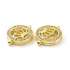 Rack Plating Brass Micro Pave Clear Cubic Zirconia Connector Charms KK-C008-10G-3