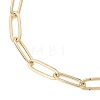 Rice Natural Cultured Freshwater Pearl & Brass Paperclip Chain Bracelets for Women BJEW-JB13543-01-4