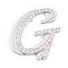 Brass Micro Pave Clear Cubic Zirconia Pendants CU-CBA8481-01P-G-1