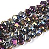 Electroplate Transparent Glass Beads Strands EGLA-Q133-01A-05-1