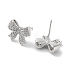 Rack Plating Brass Micro Pave Cubic Zirconia Stud Earring EJEW-C081-32P-2