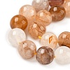Natural Yellow Hematoid Quartz/Golden Healer Quartz Beads Strands X-G-D334-A02-8mm-4