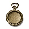 Flat Round Alloy Pendant Cabochon Settings PALLOY-J414B-AB-NF-1