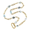 Natural Mixed Stone Nuggets Beaded Chain Necklaces NJEW-JN06508-5