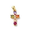 Rack Plating Brass Cubic Zirconia Pendants X-KK-G504-17G-1