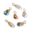 10Pcs Glass Pendants PALLOY-YW00130-01-3