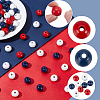100Pcs 3 Colors Spray Painted Round Natural Schima Wood Beads WOOD-SP0001-95-6