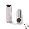 Anti-Tarnish Rhodium Plated 925 Sterling Silver Spacer Tube Beads STER-Z006-02B-P-1