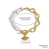 Natural Howlite Nuggets Beaded & Alloy Oval Link Chain Bracelets WGDF26A-06-1