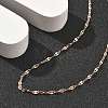 Brass Dapped Chains Necklaces for Women NJEW-D302-23RG-2