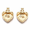 Brass Micro Pave Clear Cubic Zirconia Pendants KK-Q277-025-NF-2