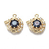 Brass Micro Pave Cubic Zirconia Charms KK-R132-003-NF-1