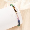 Natural Red Jasper & Tiger Eye & Amethyst & Sesame Jasper & Lapis Lazuli Rondelle Beads Stretch Bracelets for Women BJEW-JB14235-03-2