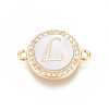 Brass Micro Pave Cubic Zirconia Links ZIRC-L078-006L-NR-1