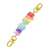 Dyed Colorful Natural Quartz Crystal Chakra Prism Link Bag Extender Chains FIND-JF00144-2