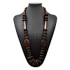 Boho Wood & Coconut Geometric Disc Graduated Beaded Necklaces for Women WGCD52C-01-1